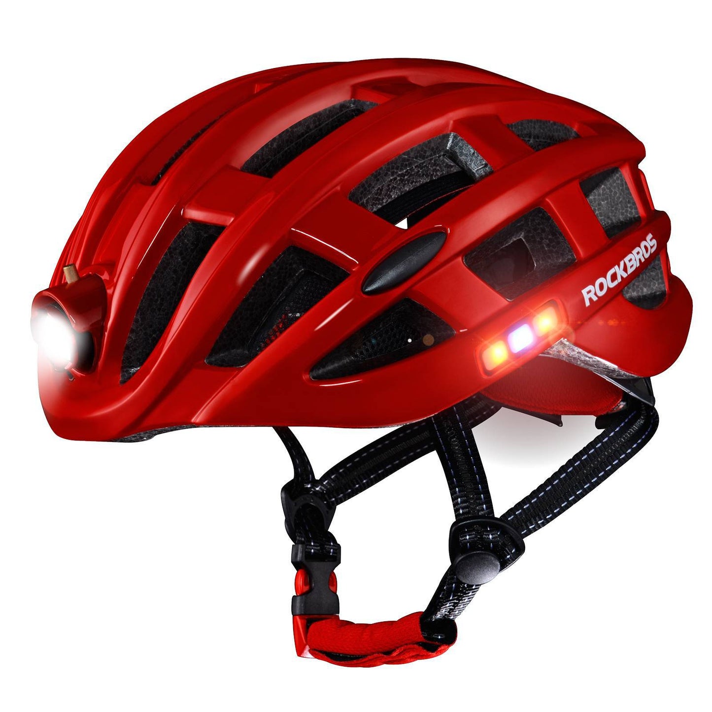ROCKBROS Fahrradhelm mit Scheinwerfer und Sicherheitswarnleuchte