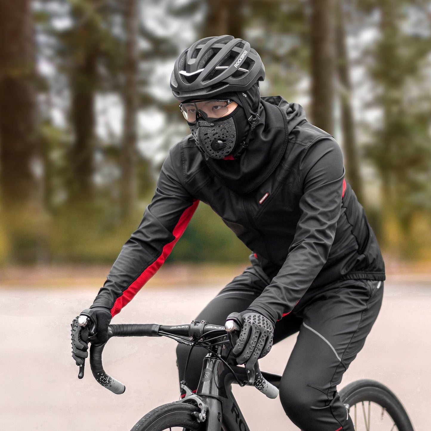 ROCKBROS Fahrradjacke Herren Winter Winddicht Softshelljacke Schwarz