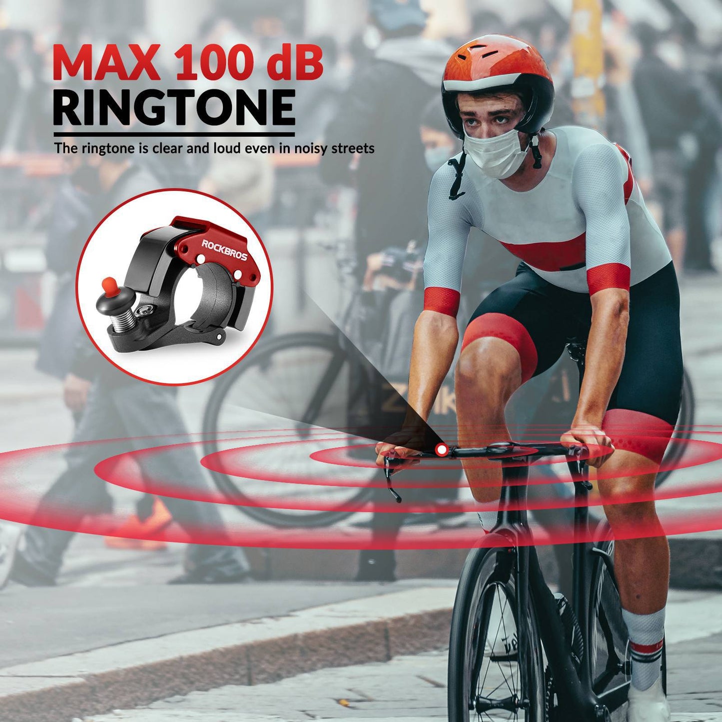 ROCKBROS Fahrradklingel Glocke 100dB Laut Innovativ Mini Fahrradklingel