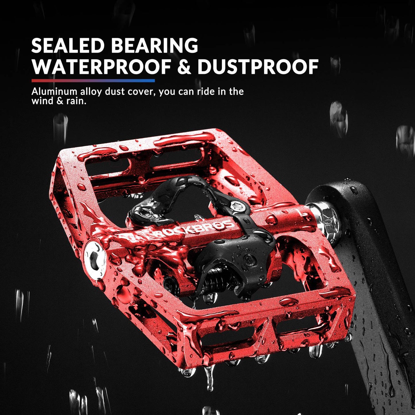 Pédales ROCKBROS Fahrradpedale Alu 2 en 1 SPD pour VTT Rennrad Stadtrad