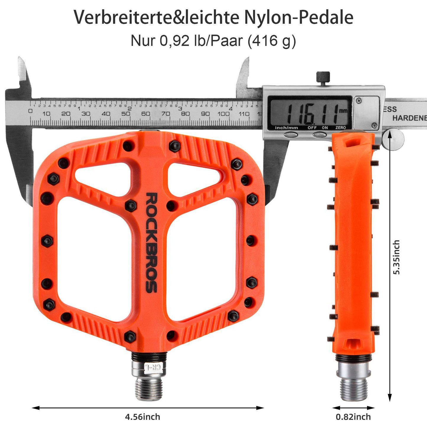 ROCKBROS Fahrradpedale Nylon Flat Pedale 9/16 Zoll mit 3 Bearing