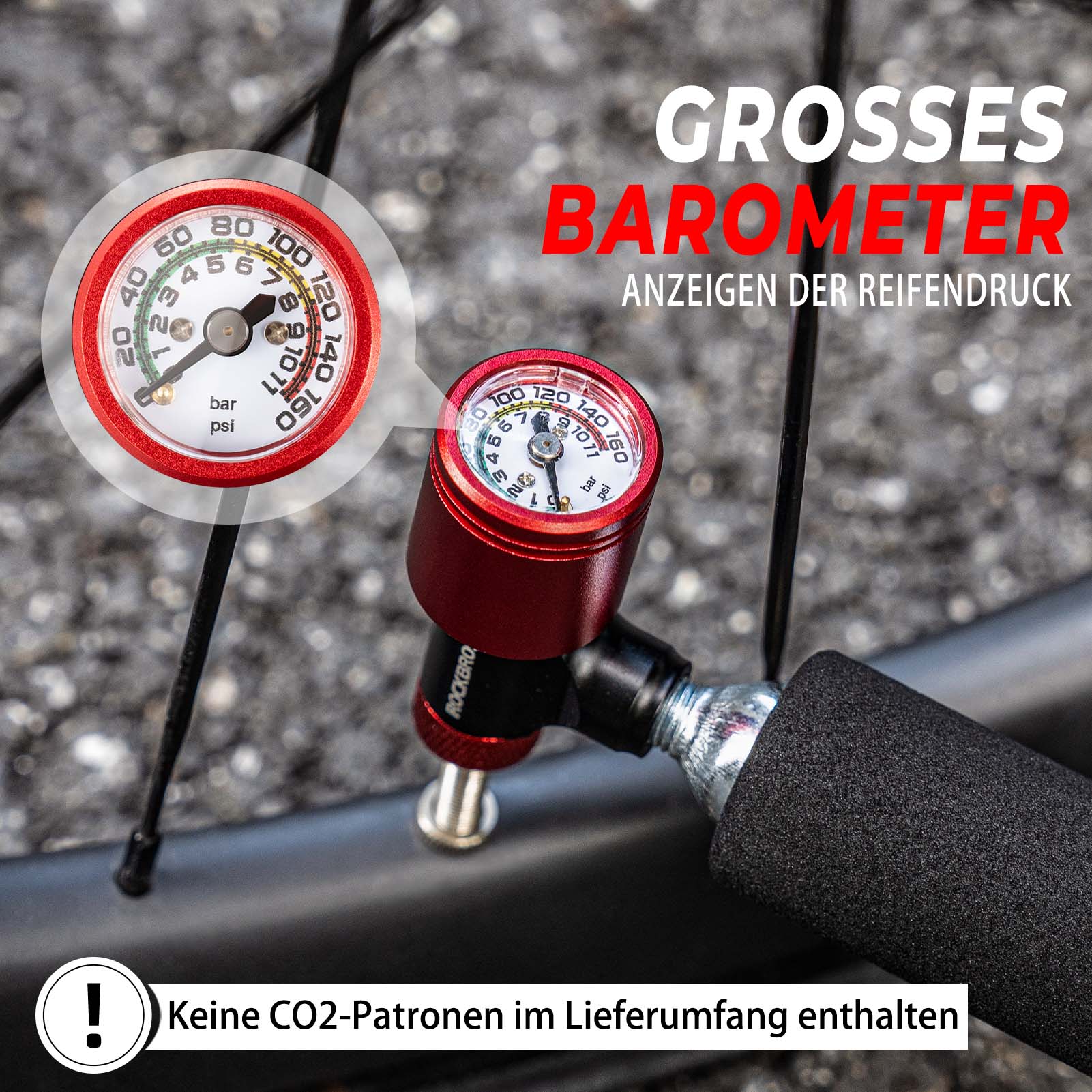 fahrradpumpe co2 ROCKBROS Fahrradpumpe CO2 Kartuschenpumpe Minipumpe mit Druckdosierven – Unimother