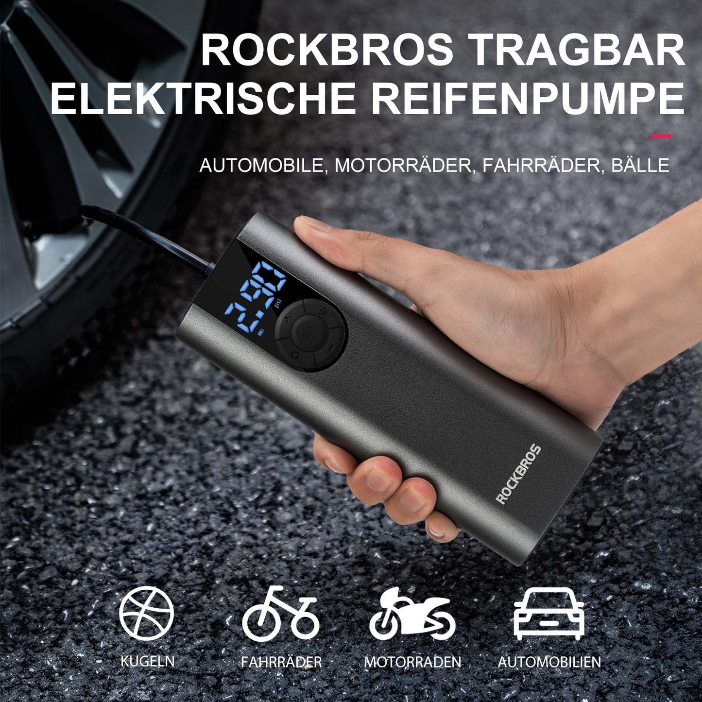 A8 Fahrradpumpe Elektrisch Luftpumpe 150PSI