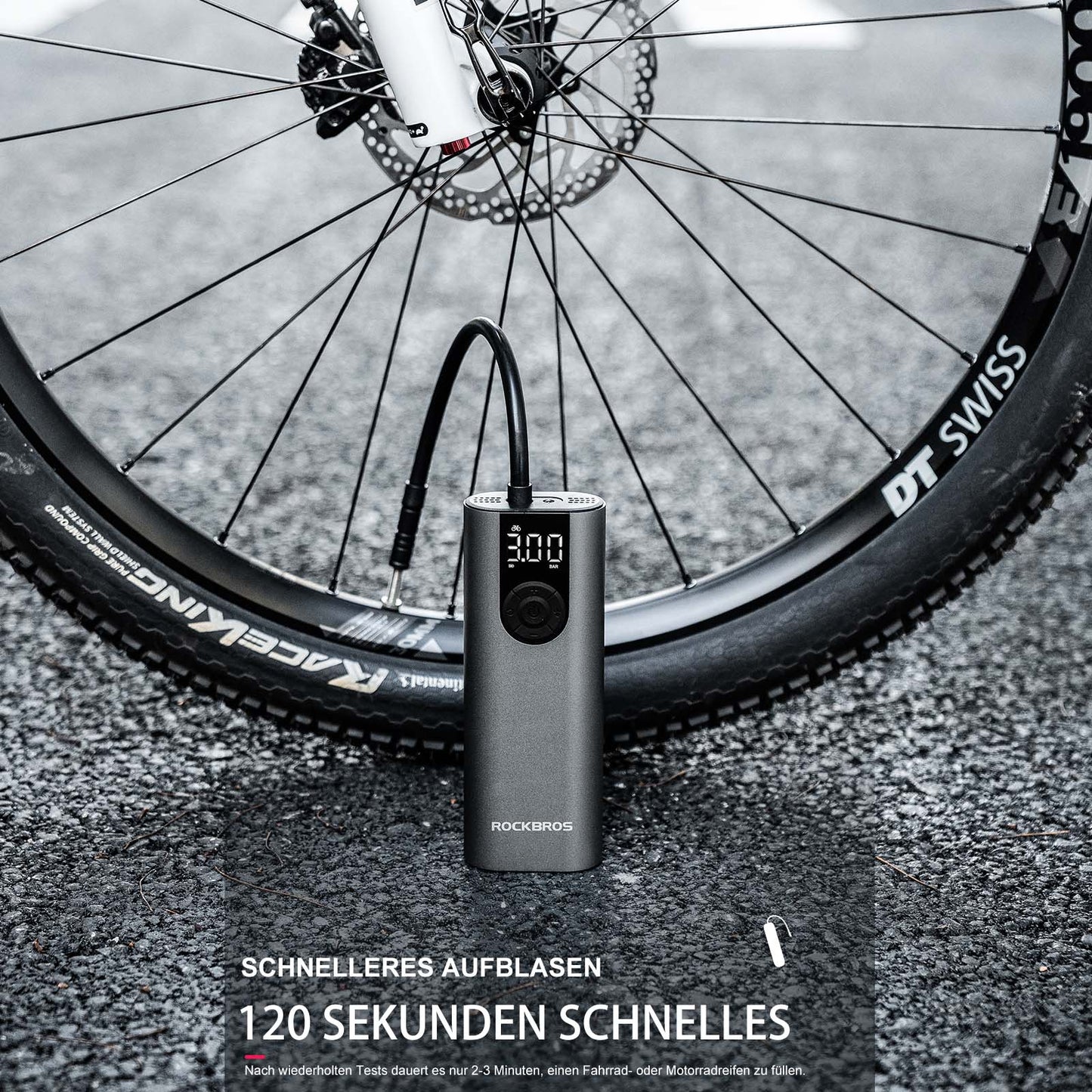 A8 Fahrradpumpe Elektrisch Luftpumpe 150PSI