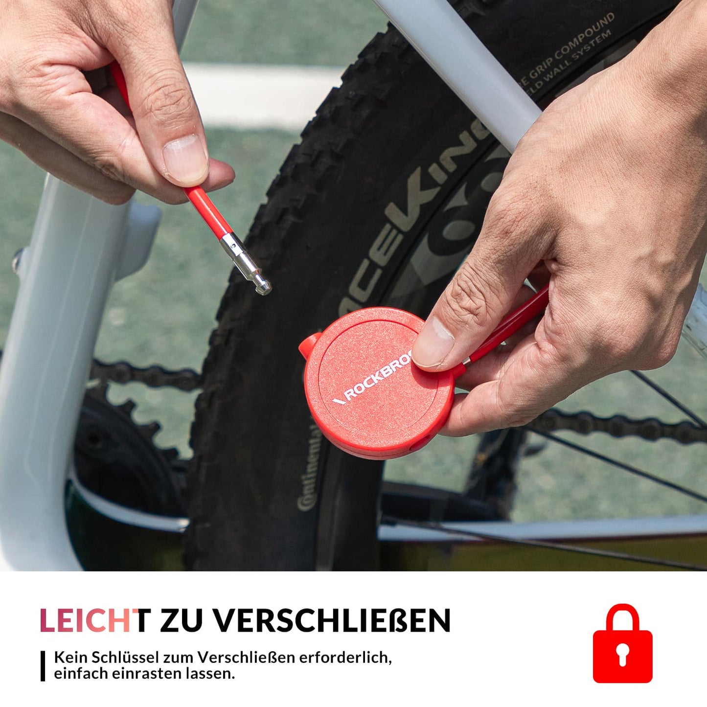 ROCKBROS Fahrradschloss für Kinder 69cm Mit 2 Schlüssel