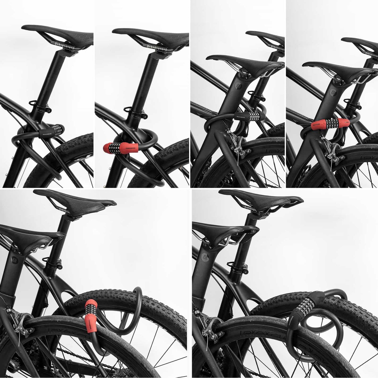 ROCKBROS Fahrradschloss Kabelschloss Zahlenschloss mit 5-stelliges Zahlencode