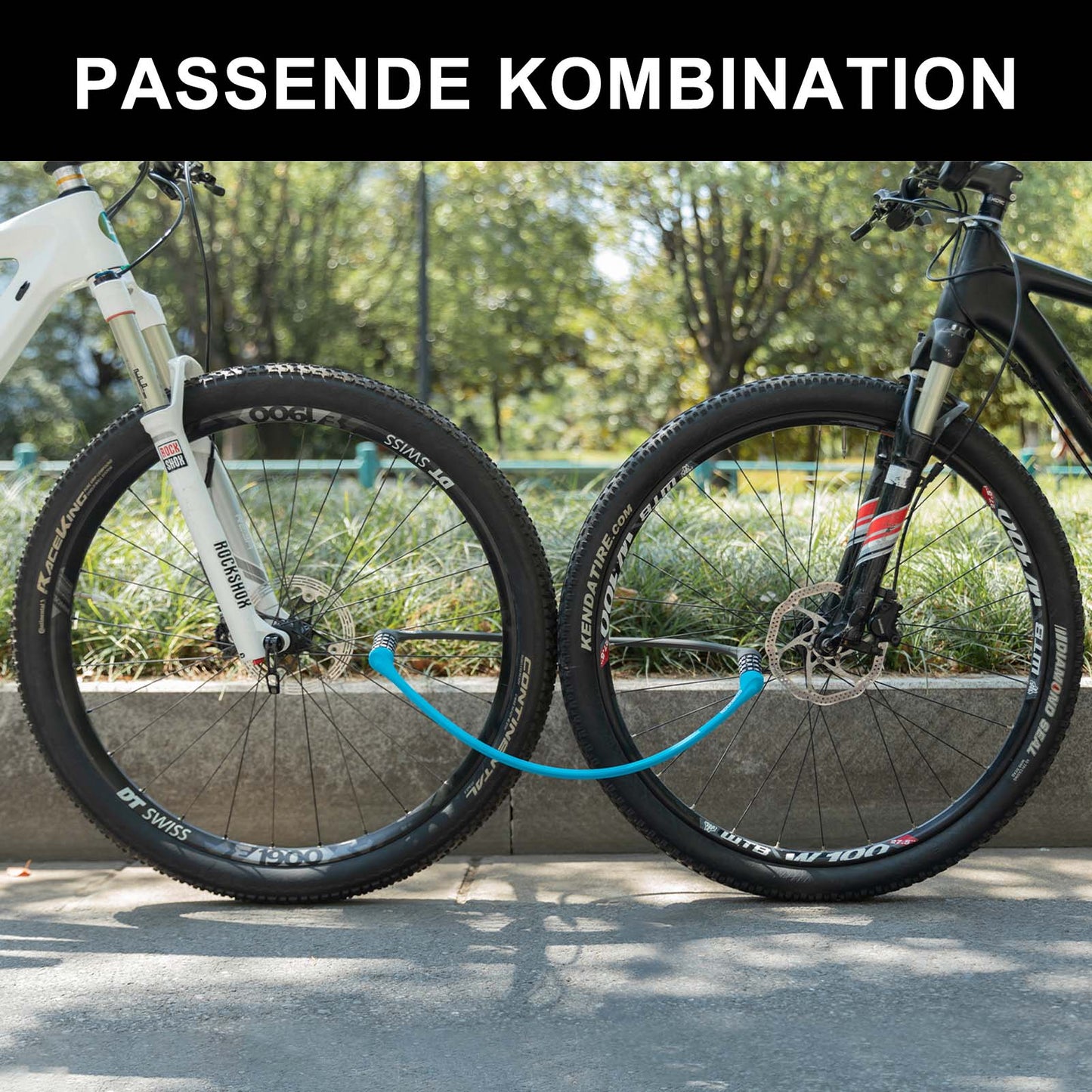 ROCKBROS Fahrradschloss mit 4-Stellig Zahlencode 65cm lang