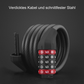 ROCKBROS Fahrradschloss mit 5-stelligem Zahlencode aus PVC und Stahl