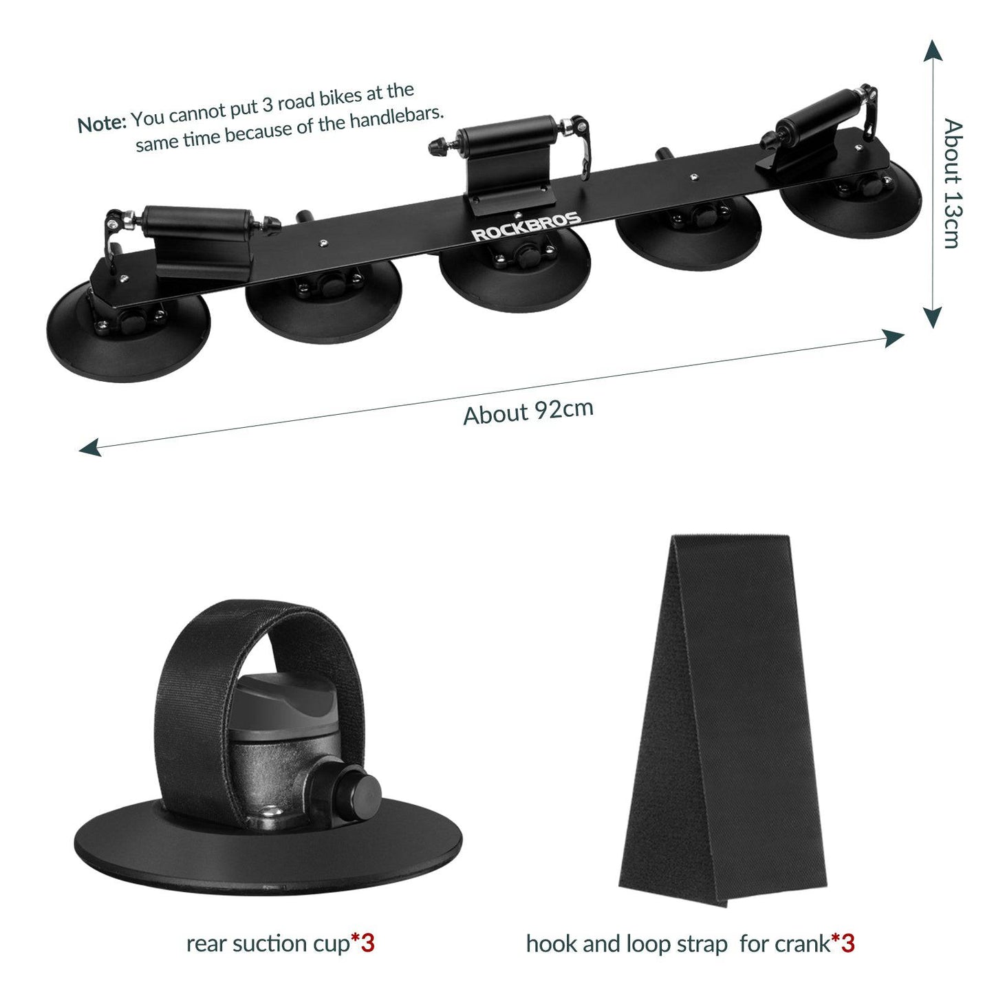 ROCKBROS Fahrradträger Fahrrad Dachträger mit Saugnäpfe Schnellmontage