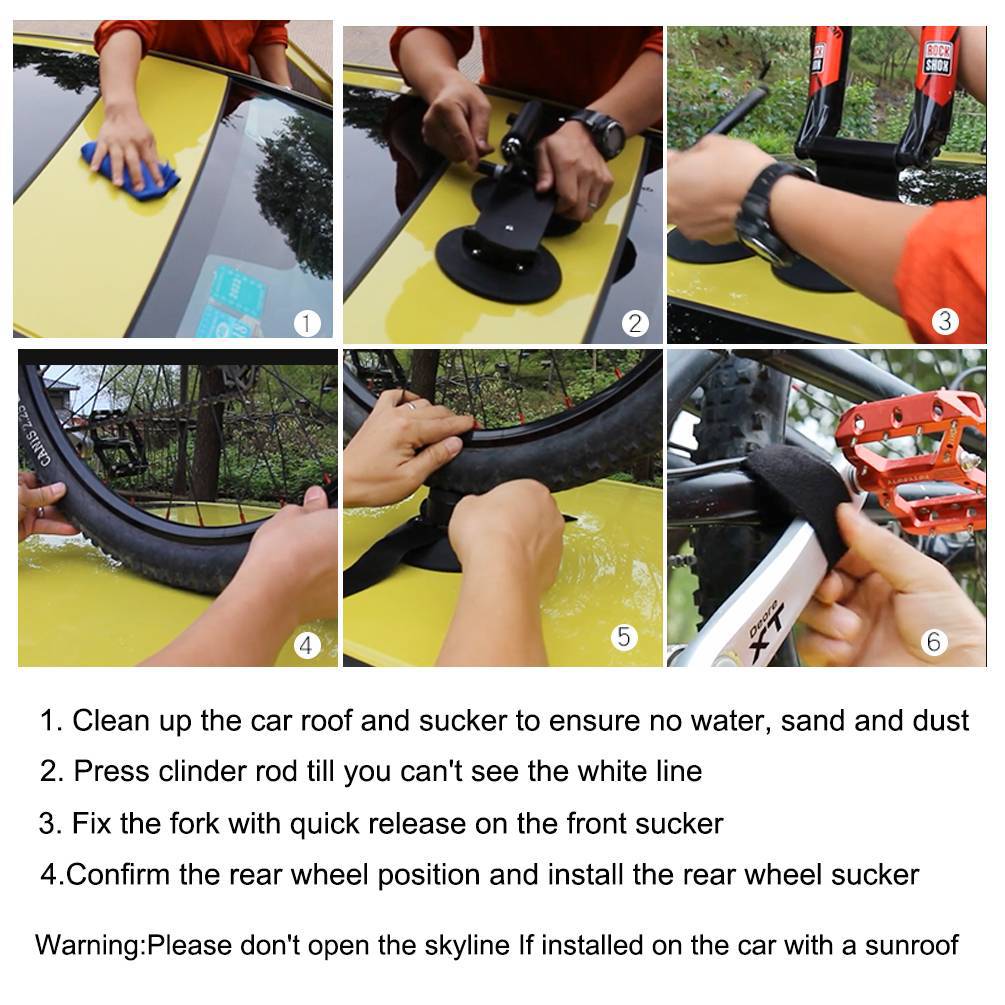 ROCKBROS Fahrradträger Fahrrad Dachträger mit Saugnäpfe Schnellmontage