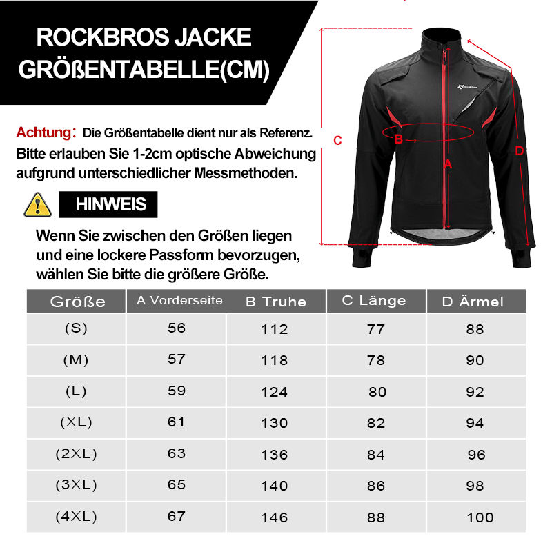 ROCKBROS Winter Jacke Herren Windschutz Radsportanzug