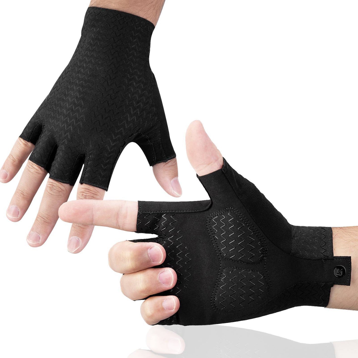 ROCKBROS Gel gemusterte Rutschfeste Halbfinger-Reithandschuhe