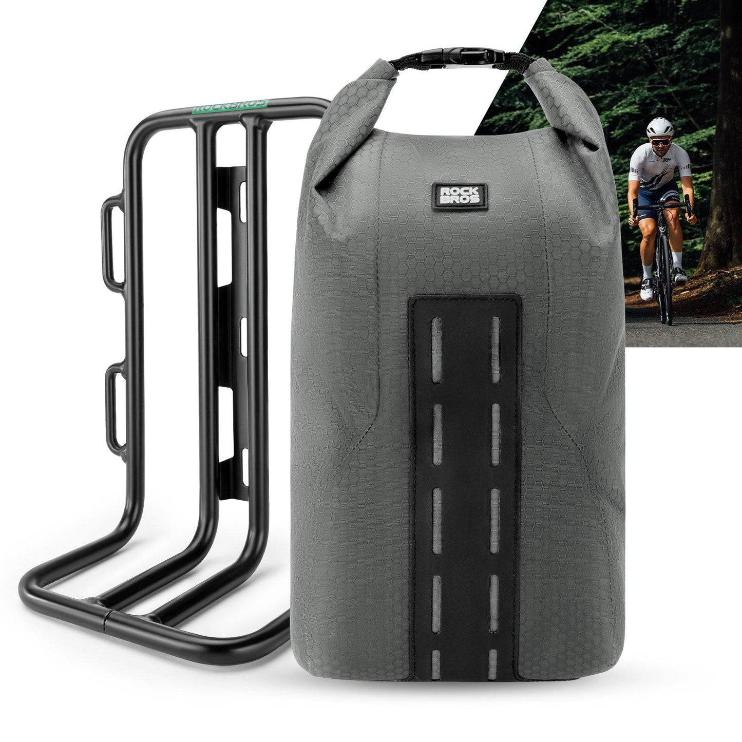 ROCKBROS Gepäckträgertasche Gepäckträger für Vordergabel 2,7 L, Wasserdicht