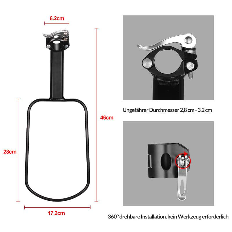 ROCKBROS Gepäckträgertasche Wasserfest Schnellspanner Design mit Halterung