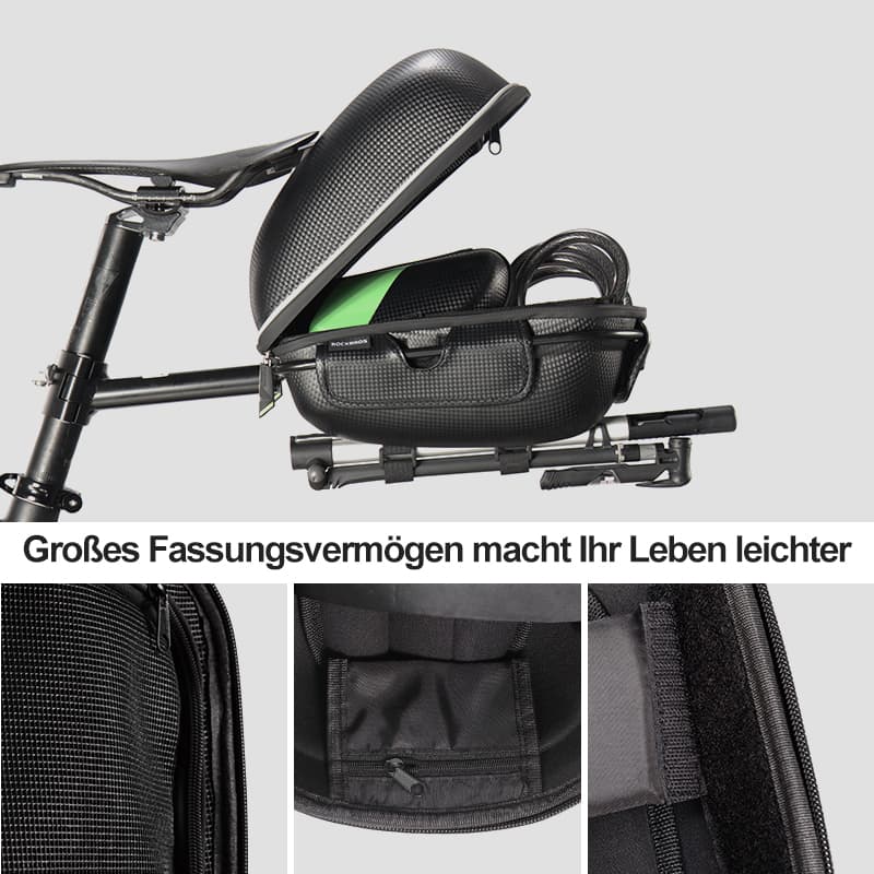 ROCKBROS Gepäckträgertasche Wasserfest Schnellspanner Design mit Halterung