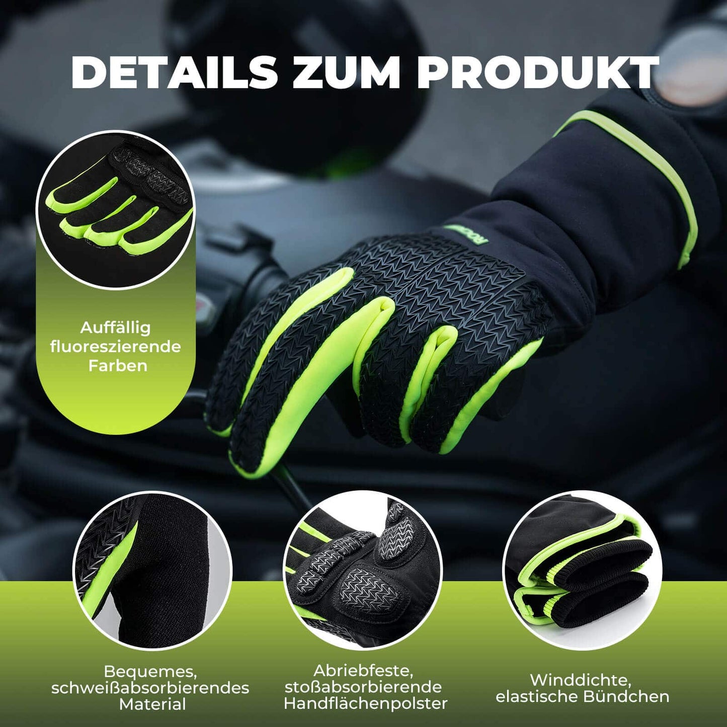 ROCKBROS Handschuhe Fahrradhandschuhe Touchscreen Thinsulate Skihandschuh
