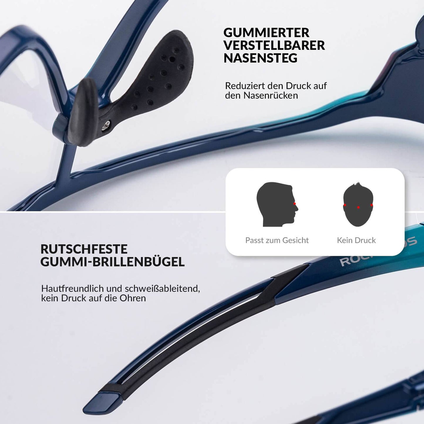 ROCKBROS Kinder Fahrradbrille UV400-Schutz Selbsttönend Sonnenbrille