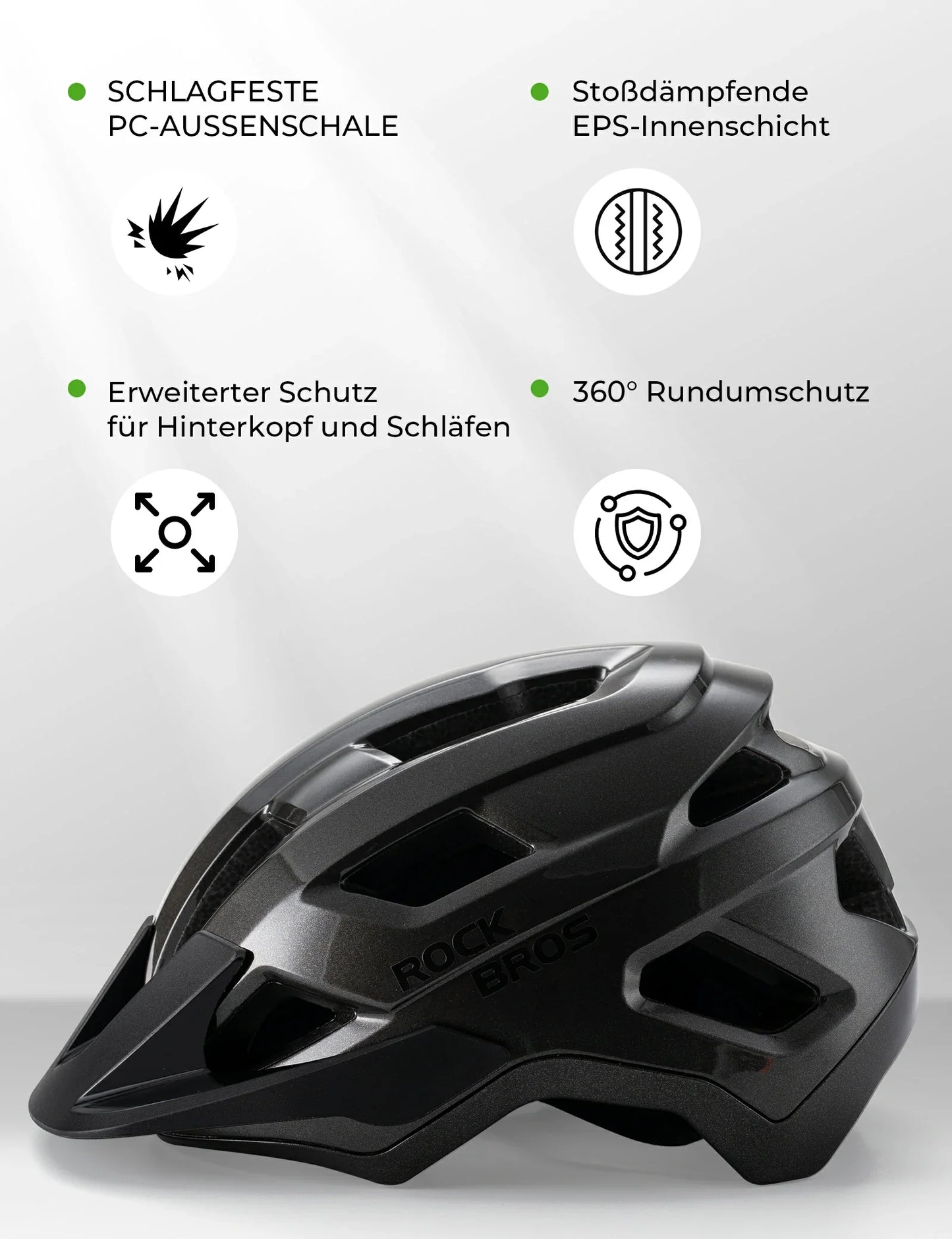 ROCKBROS Kinder Fahrradhelm mit Abnehmenbarem Visie für MTB, BMX Downhill