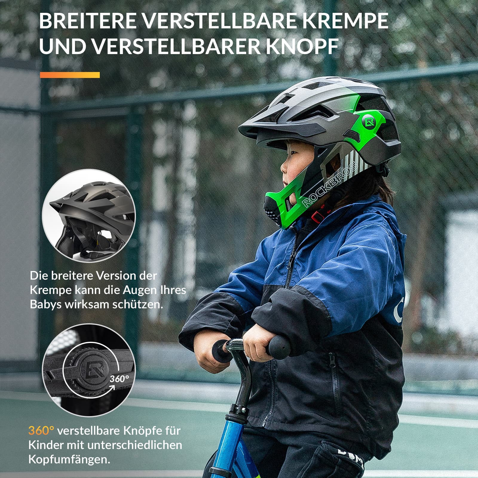ROCKBROS Kinderhelm BMX MTB Downhill Helm mit Abnehmbarem Kinnschutz u –  Unimother