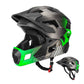 ROCKBROS Kinderhelm BMX MTB Downhill Helm mit Abnehmbarem Kinnschutz und Krempe