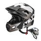 ROCKBROS Kinderhelm BMX MTB Downhill Helm mit Abnehmbarem Kinnschutz und Krempe