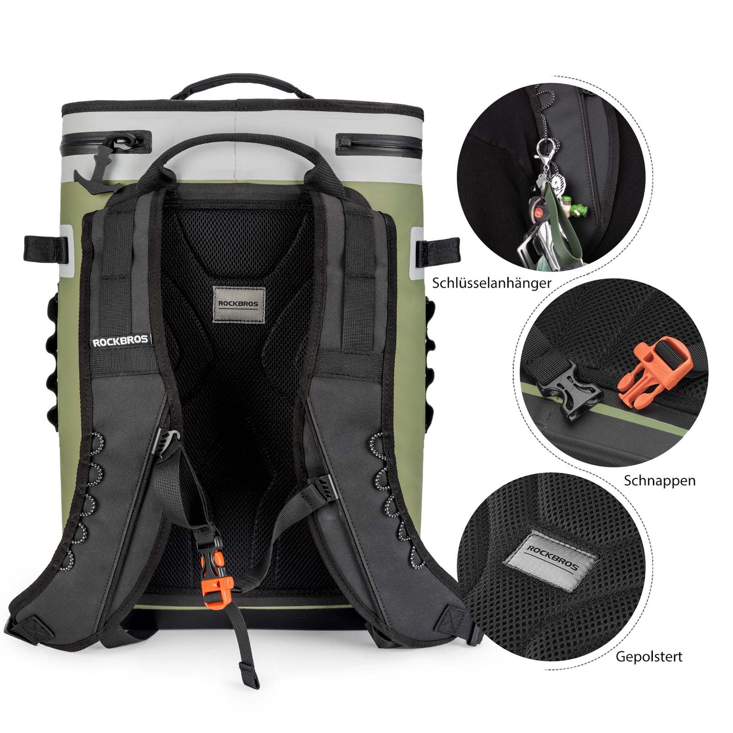 ROCKBROS Kühltasche wasserdicht Rucksack 20L Isolierte Lunchtasche