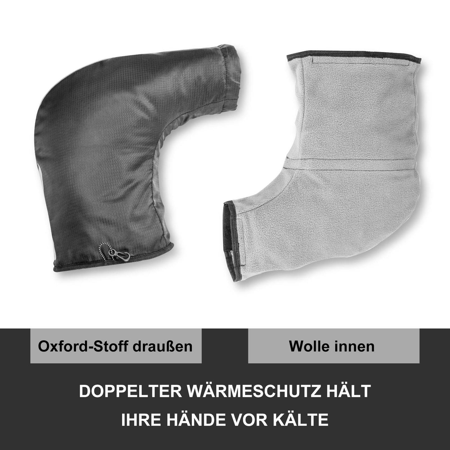 ROCKBROS Lenkerstulpen Lenker Gefüttert Abdichtung Handschuhe Schwarz