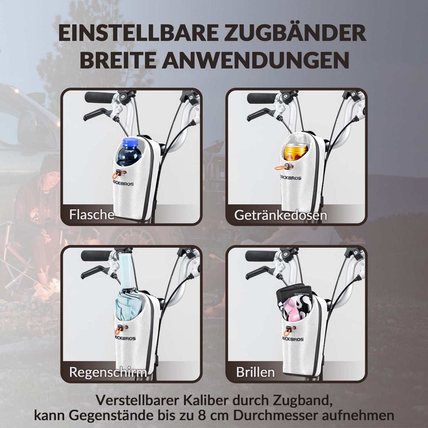 ROCKBROS Lenkertasche Flaschentasche Trinkflaschenhalter Multifunktionales Design