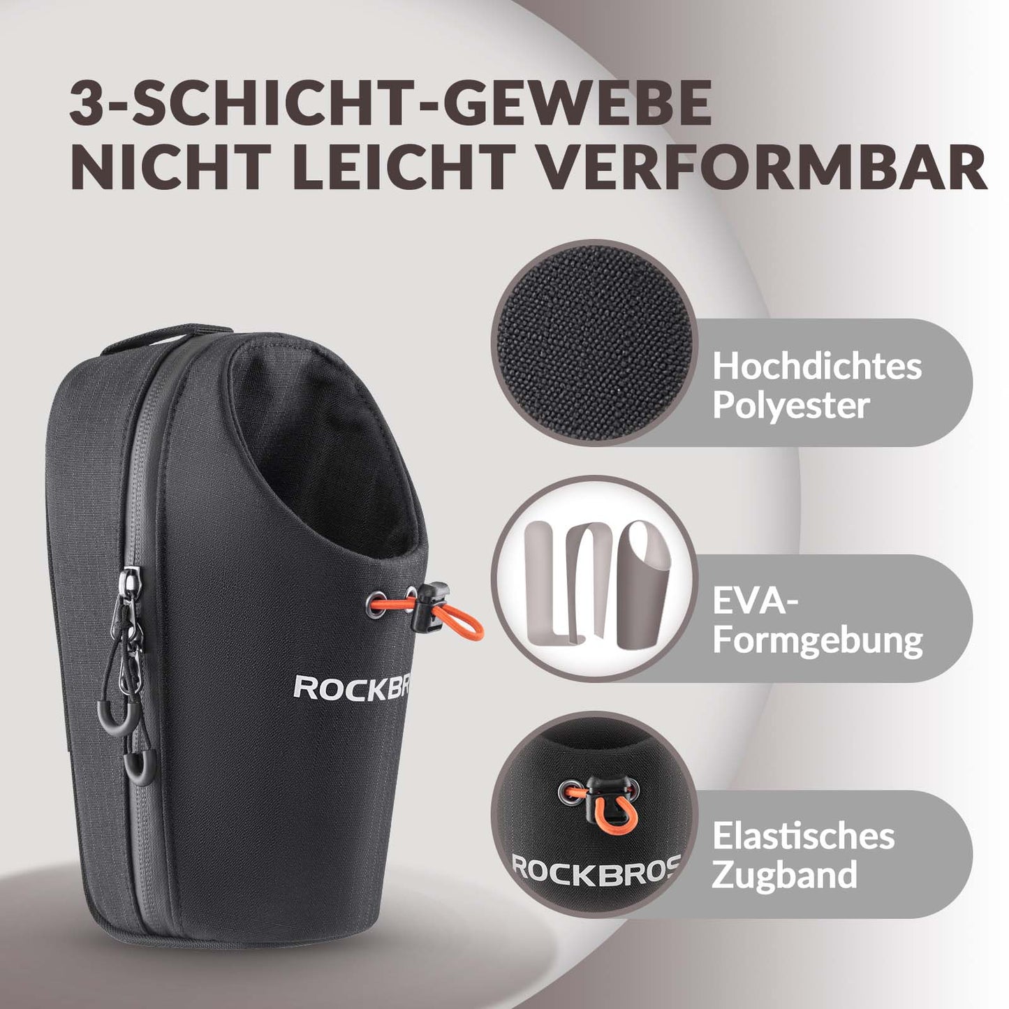 ROCKBROS Lenkertasche Flaschentasche Trinkflaschenhalter Multifunktionales Design