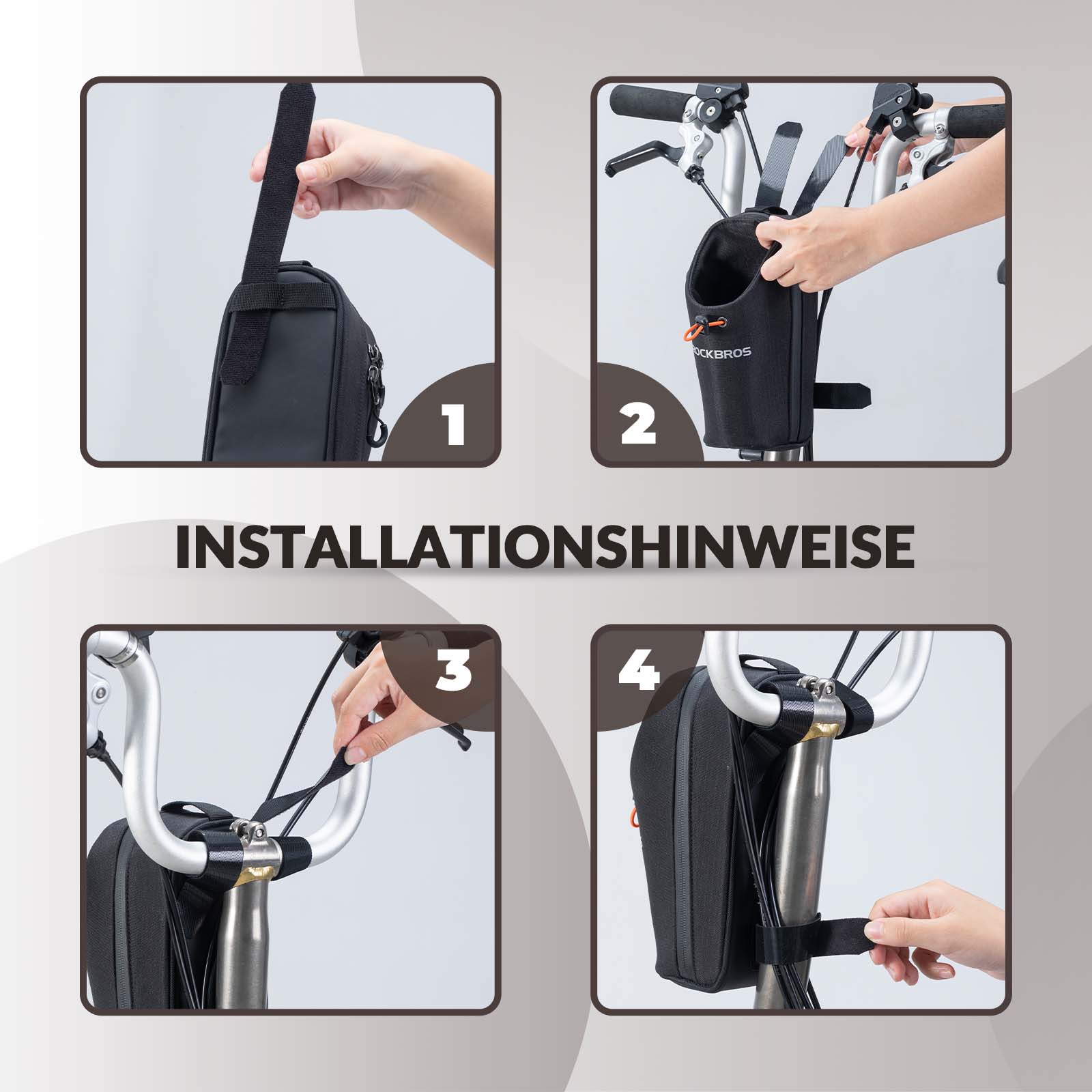 ROCKBROS Lenkertasche Flaschentasche Trinkflaschenhalter Monitoiminen – Unimother