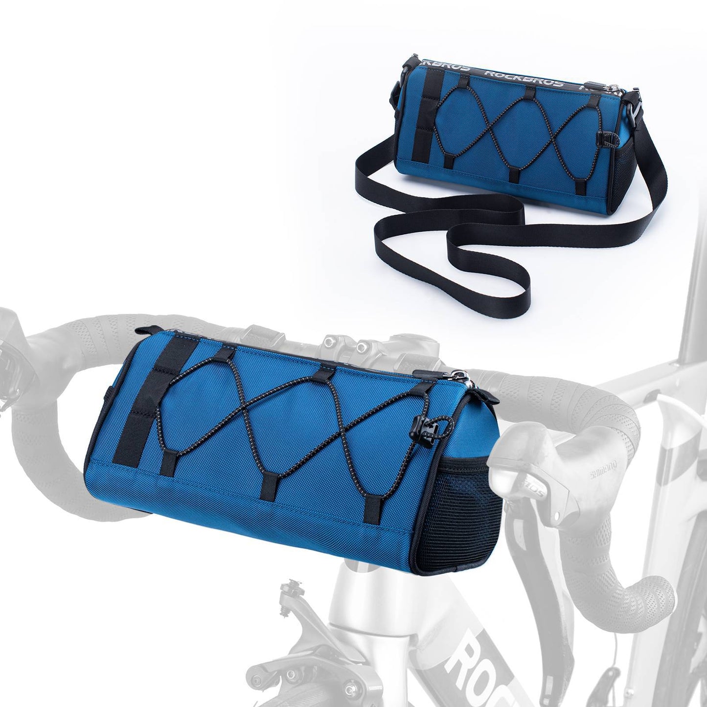 ROCKBROS Lenkertasche Multifunktionale Fahrradlenkertasche mit Schultergurt 1,5L