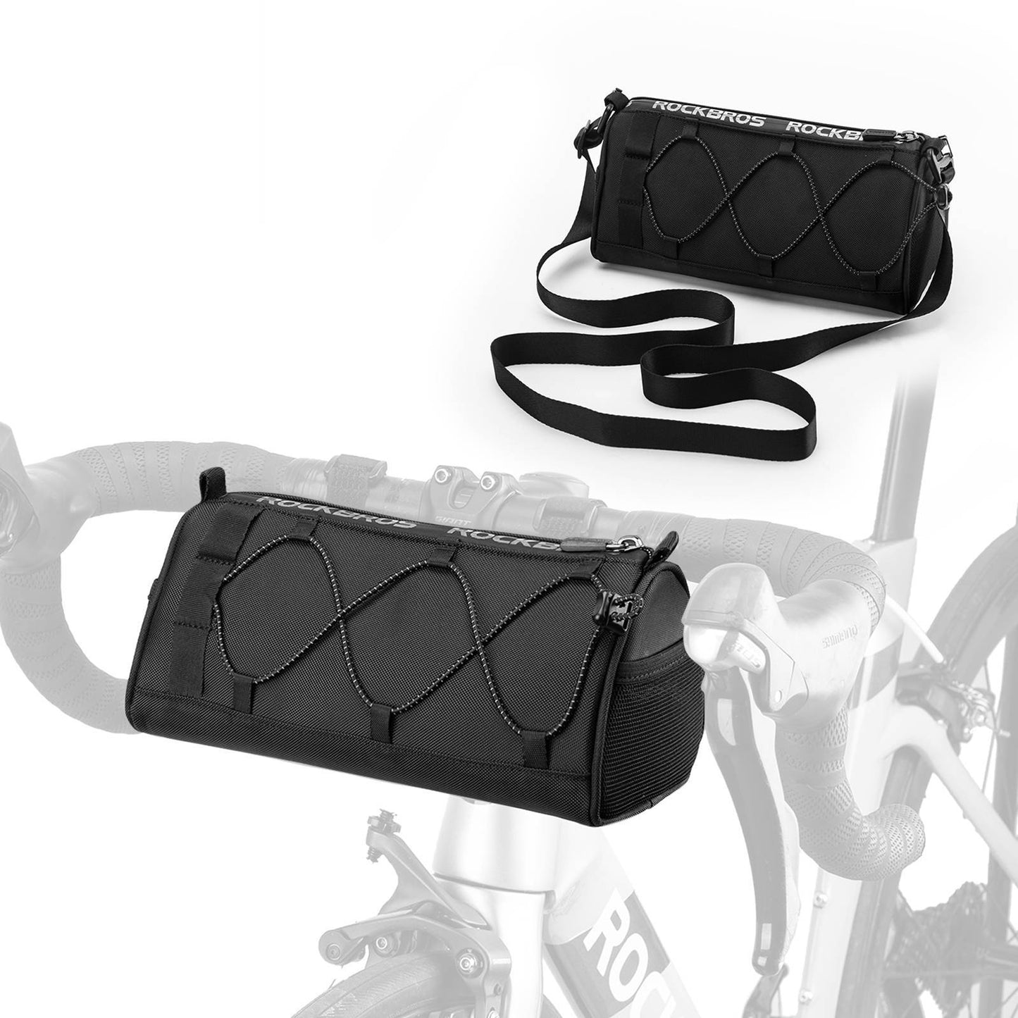 ROCKBROS Lenkertasche Multifunktionale Fahrradlenkertasche mit Schultergurt 1,5L