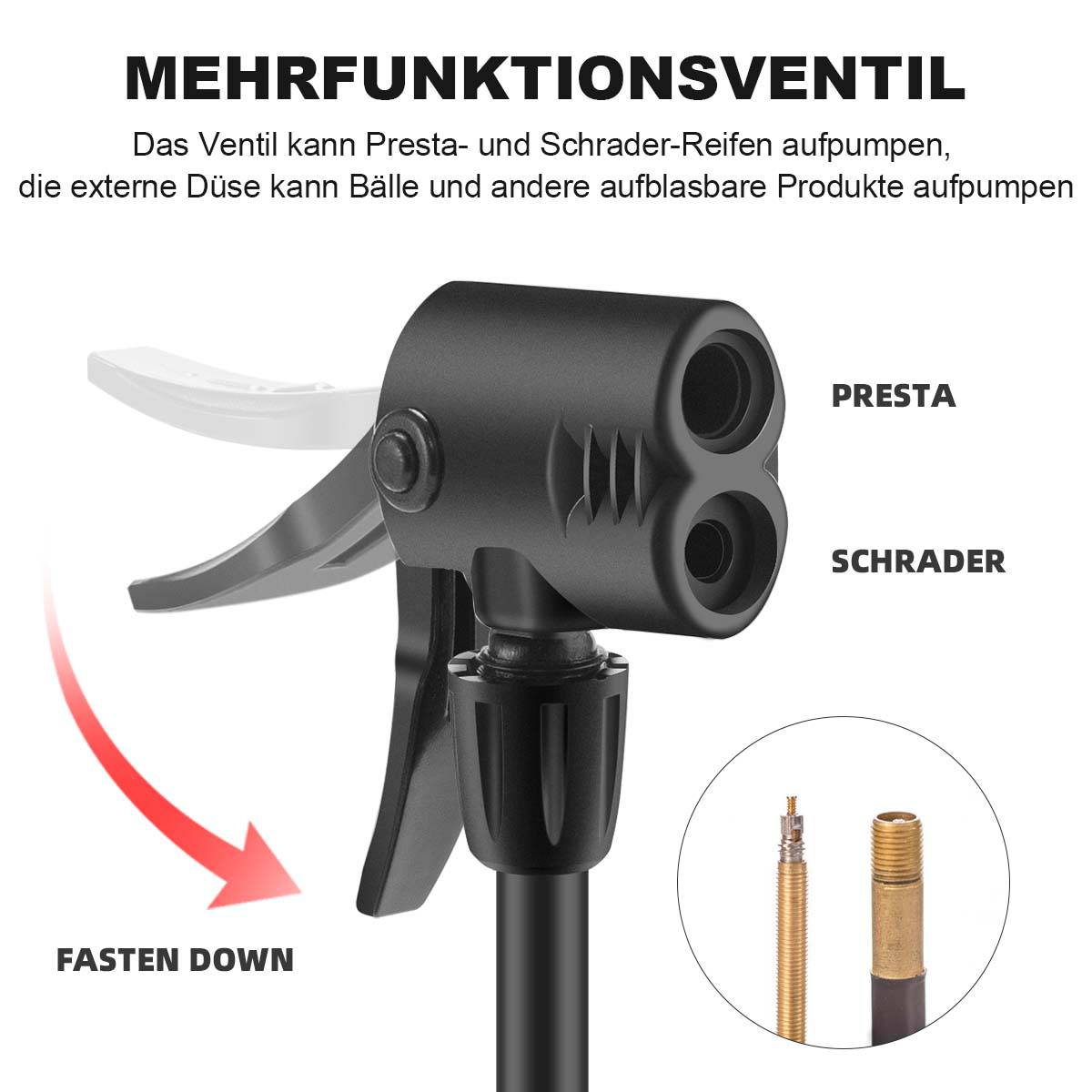 ROCKBROS Mini Fußpumpen Luftpumpe s manometrom