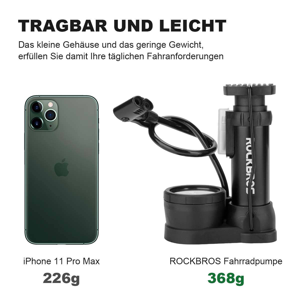 ROCKBROS Mini Fußpumpen Luftpumpe s manometrom