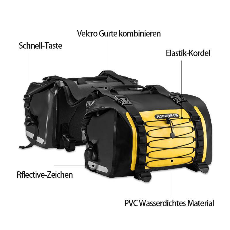 ROCKBROS Motorrad Gepäckträgertaschen wasserdicht Motorradtasche 62L