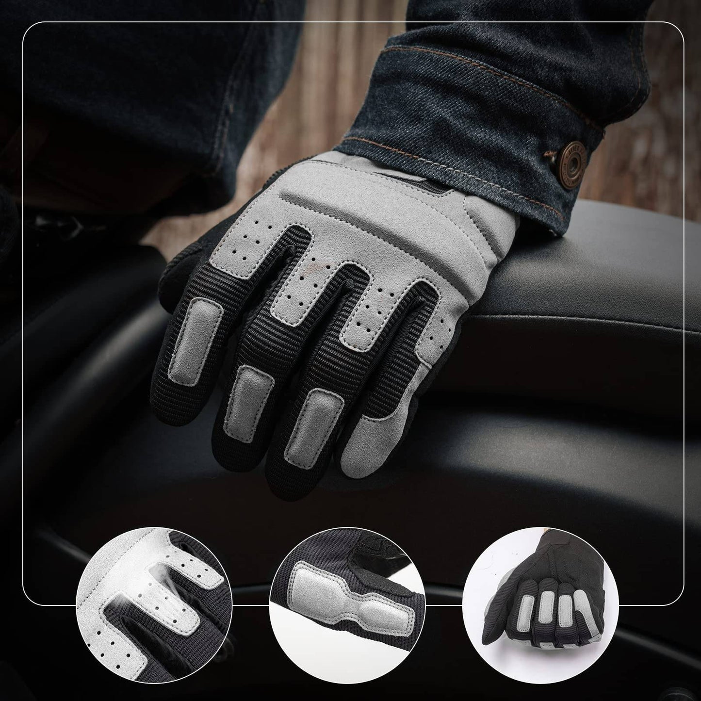 ROCKBROS Motorradhandschuhe Winddichte Touchscreen Herren Handschuhe
