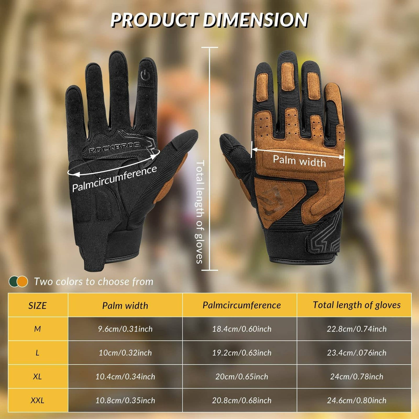 ROCKBROS Motorradhandschuhe Winddichte Touchscreen Herren Handschuhe