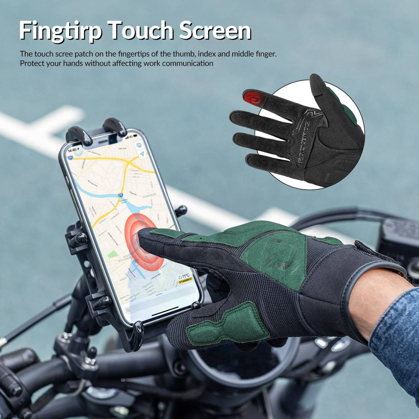 ROCKBROS Motorradhandschuhe Winddichte Touchscreen Herren Handschuhe