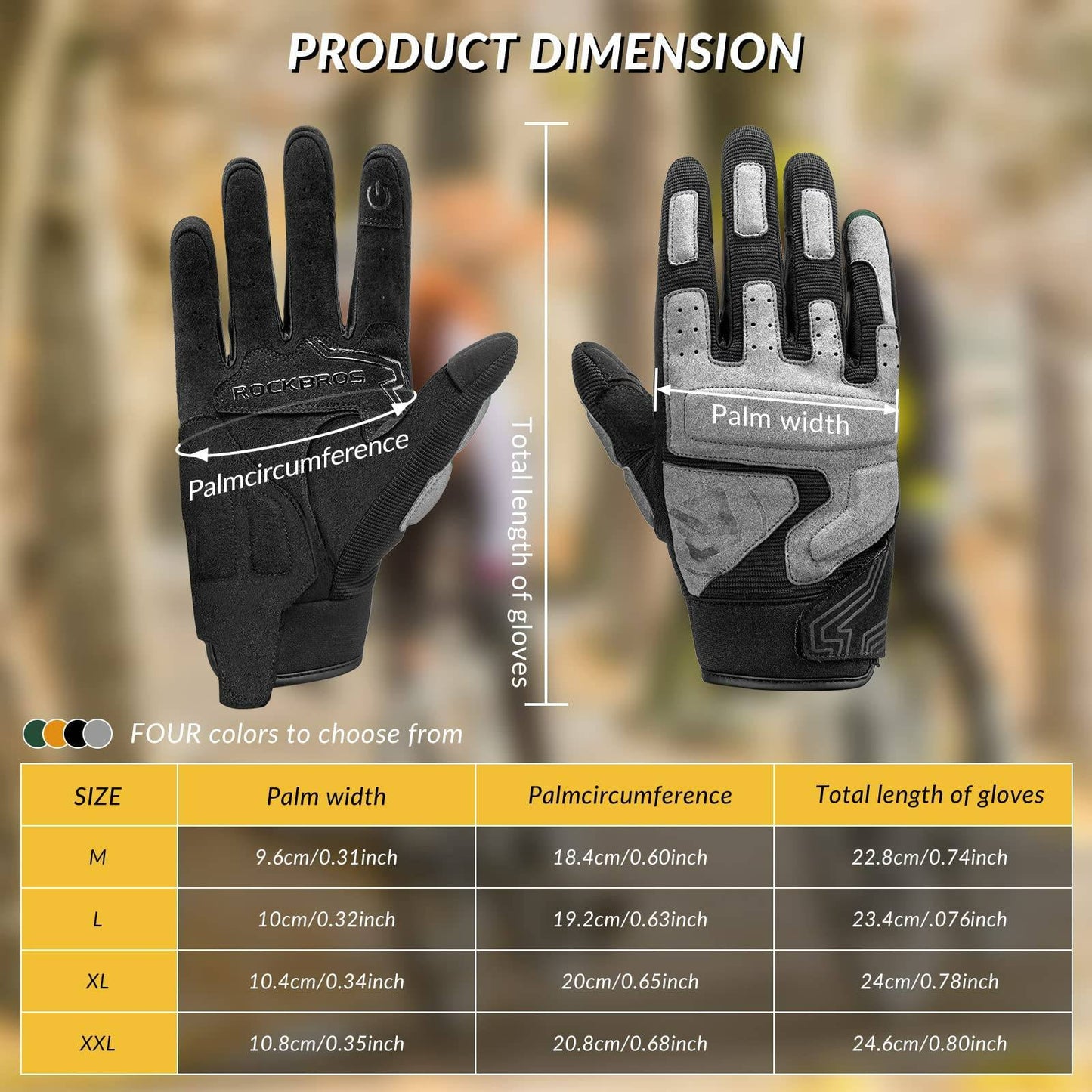 ROCKBROS Motorradhandschuhe Winddichte Touchscreen Herren Handschuhe