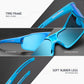 ROCKBROS polarisierte Sonnenbrille mit UV400 Schutz Hellblau Unisex