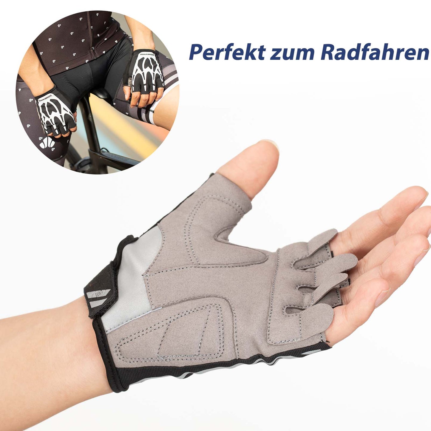 ROCKBROS Radsport Touchscreen Fingerlose Handschuhe Frühling