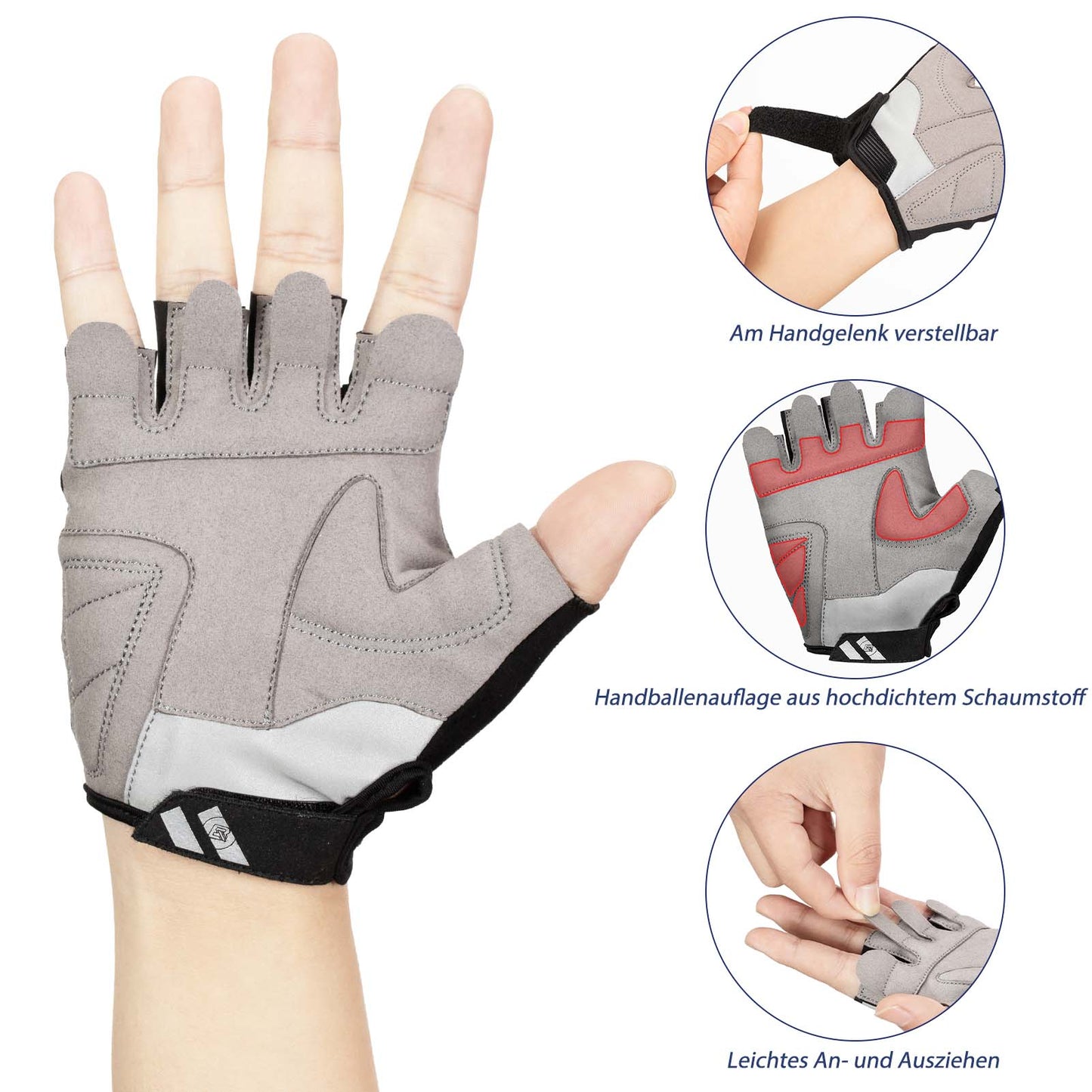 ROCKBROS Radsport Touchscreen Fingerlose Handschuhe Frühling