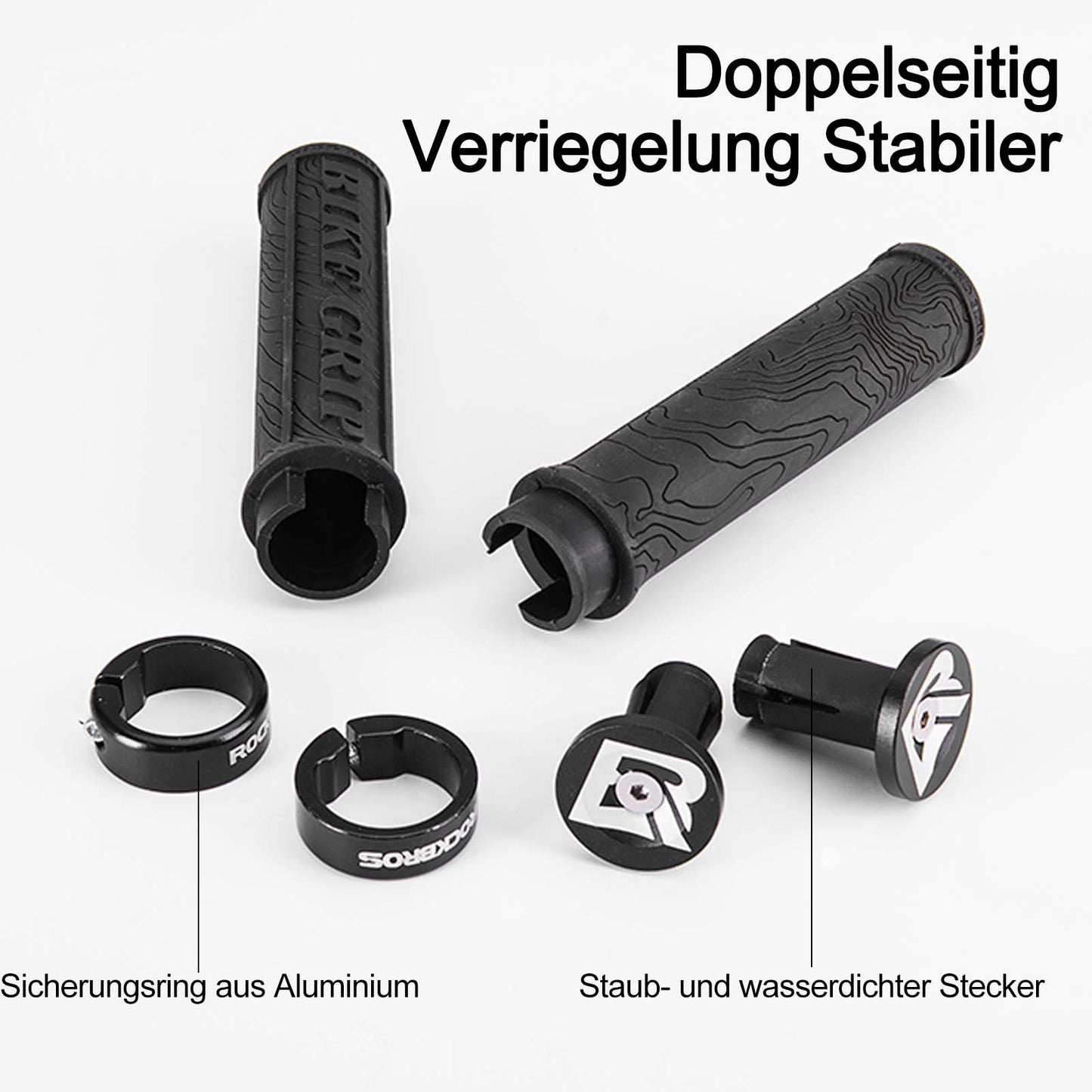 ROCKBROS Ultra-Leicht Fahrradgriffe aus Gummi mit Aluminium Lock-on Design