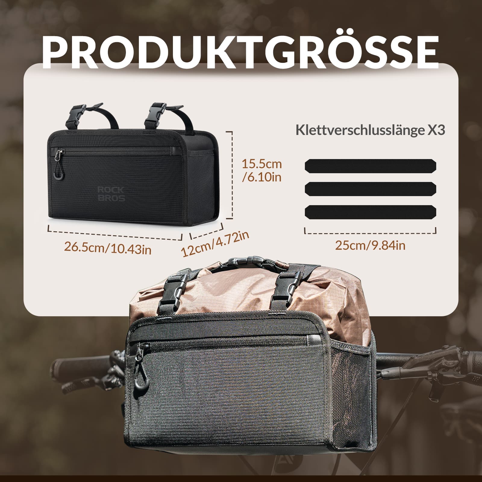 ROCKBROS Wasserdicht Lenkertasche Abnehmbar Fahrradkorb ca.5,5L – Unimother