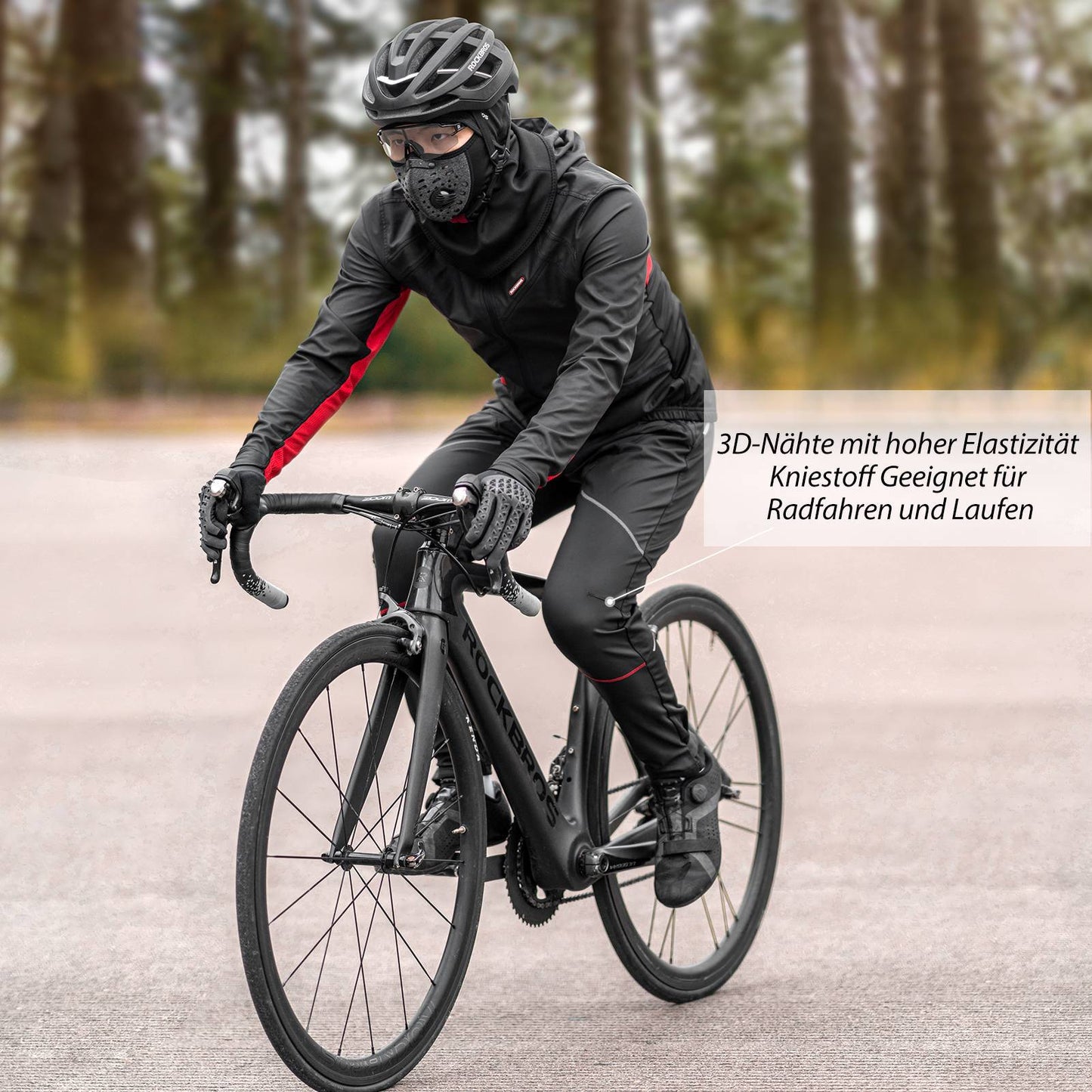 ROCKBROS Wasserabweisend Fahrradhose Herren Lange Radhose Winddicht & Warm