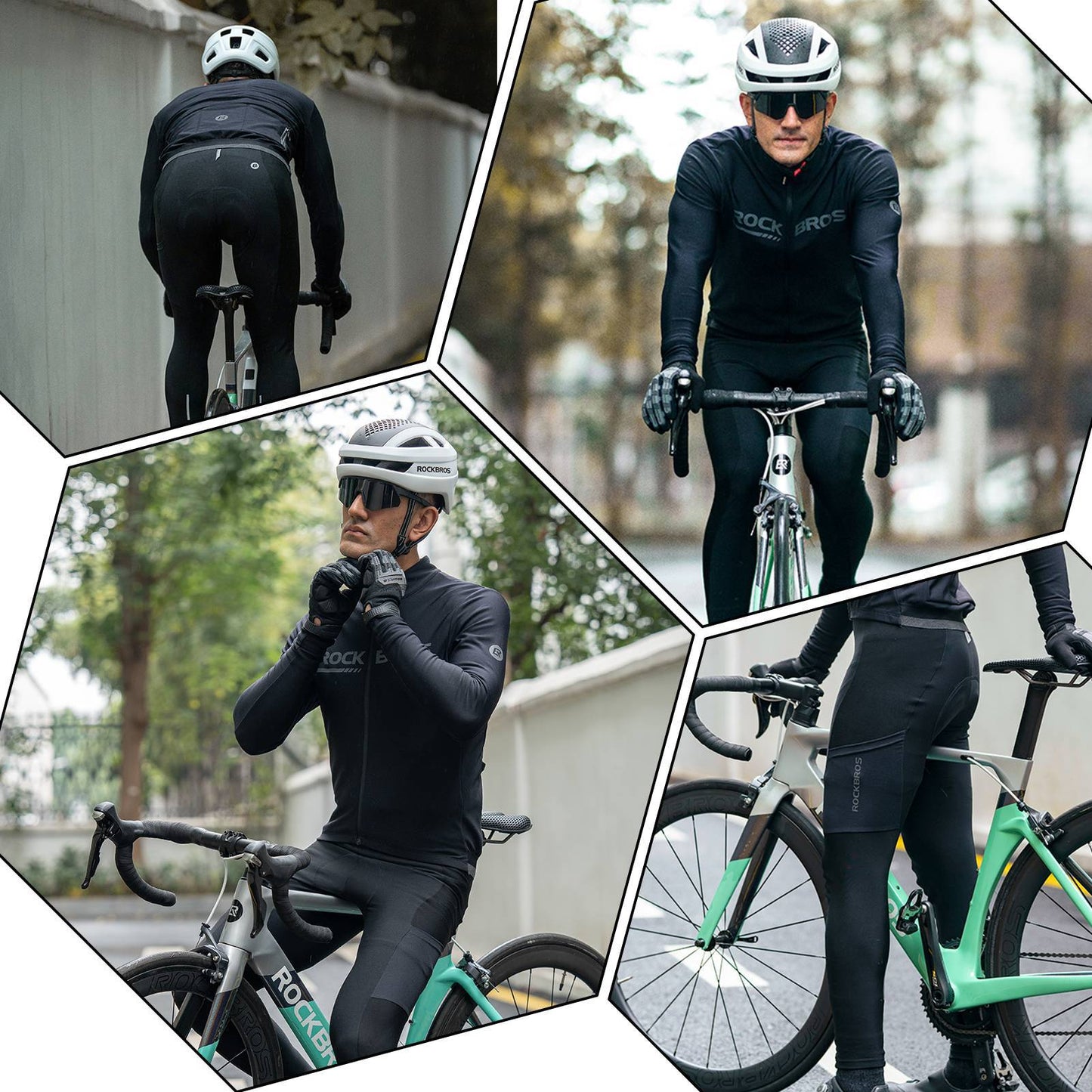 ROCKBROS Winter Fahrrad Lange Hose Elastische Radhose Herren/Damen M-4XL