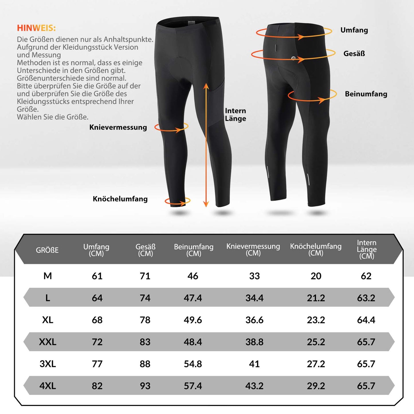 ROCKBROS Winter Fahrrad Lange Hose Elastische Radhose Herren/Damen M-4XL