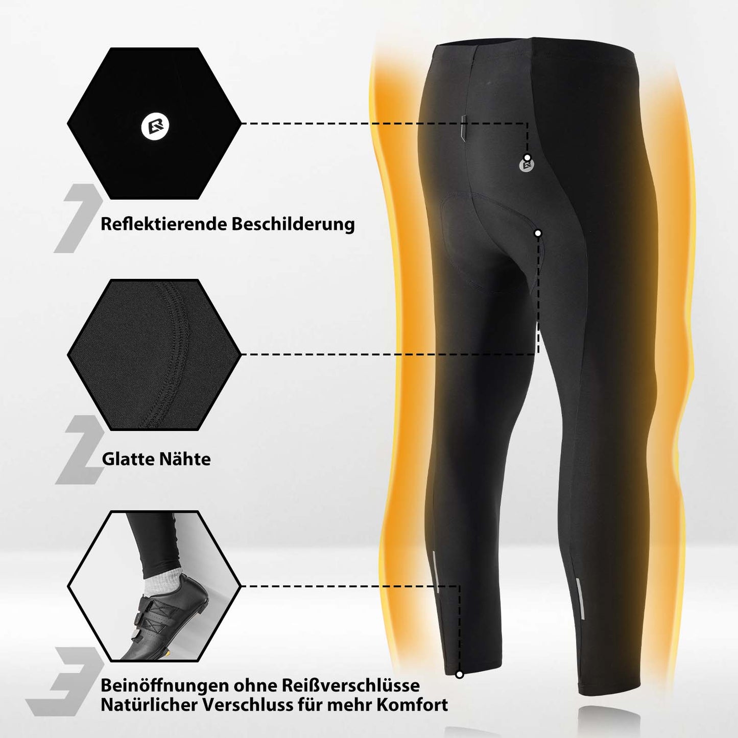 ROCKBROS Winter Fahrrad Lange Hose Elastische Radhose Herren/Damen M-4XL