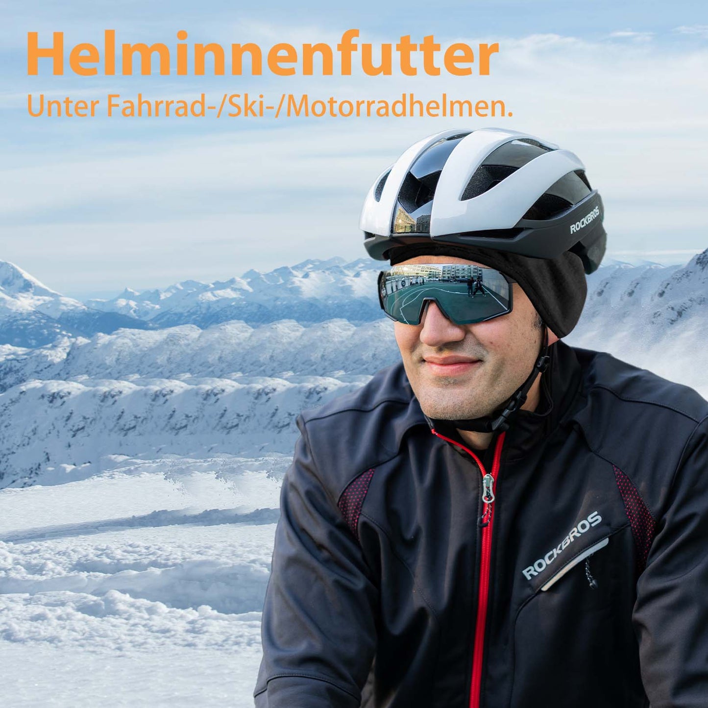 ROCKBROS Winter Laufmütze Fahrrad Mütze aus Fleece schweißfest und warm
