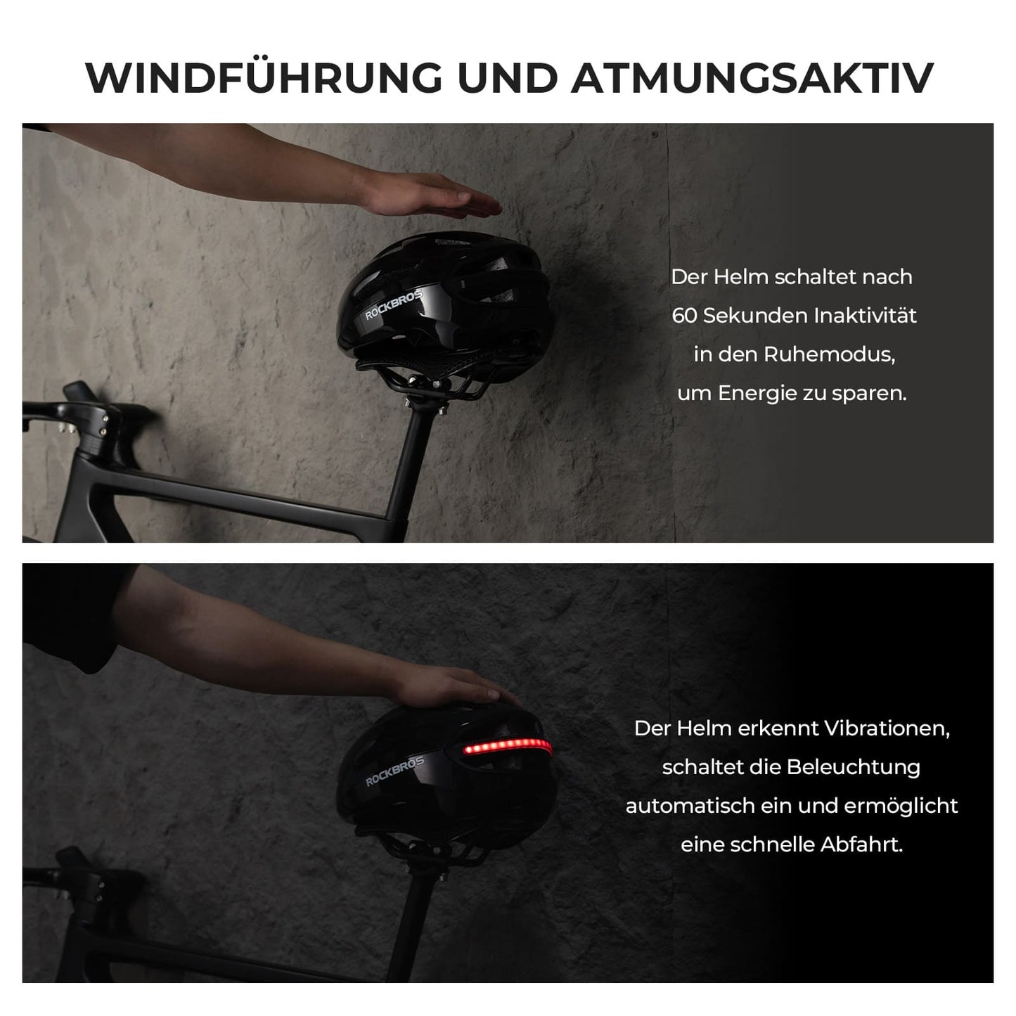 Smart Fahrradhelm mit Licht